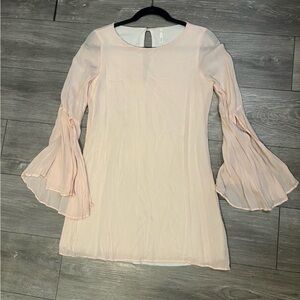 Small light pink/peach bell sleeve mini dress